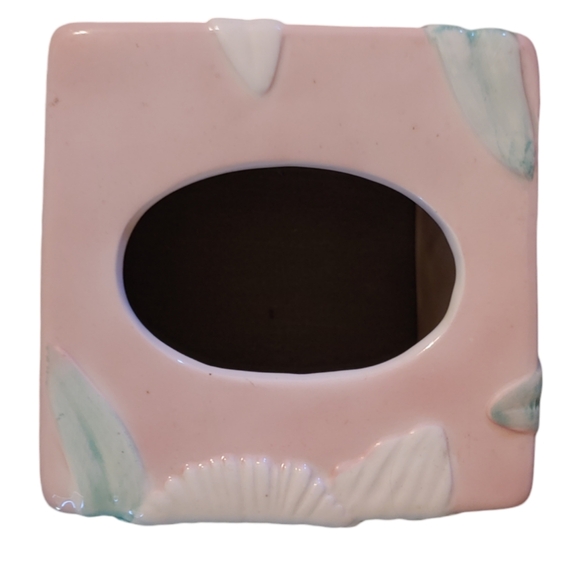 Tissue Holder by Figi Graphics Iris Pink White Green 5 1/2" X 5" Wide - Picture 5 of 8